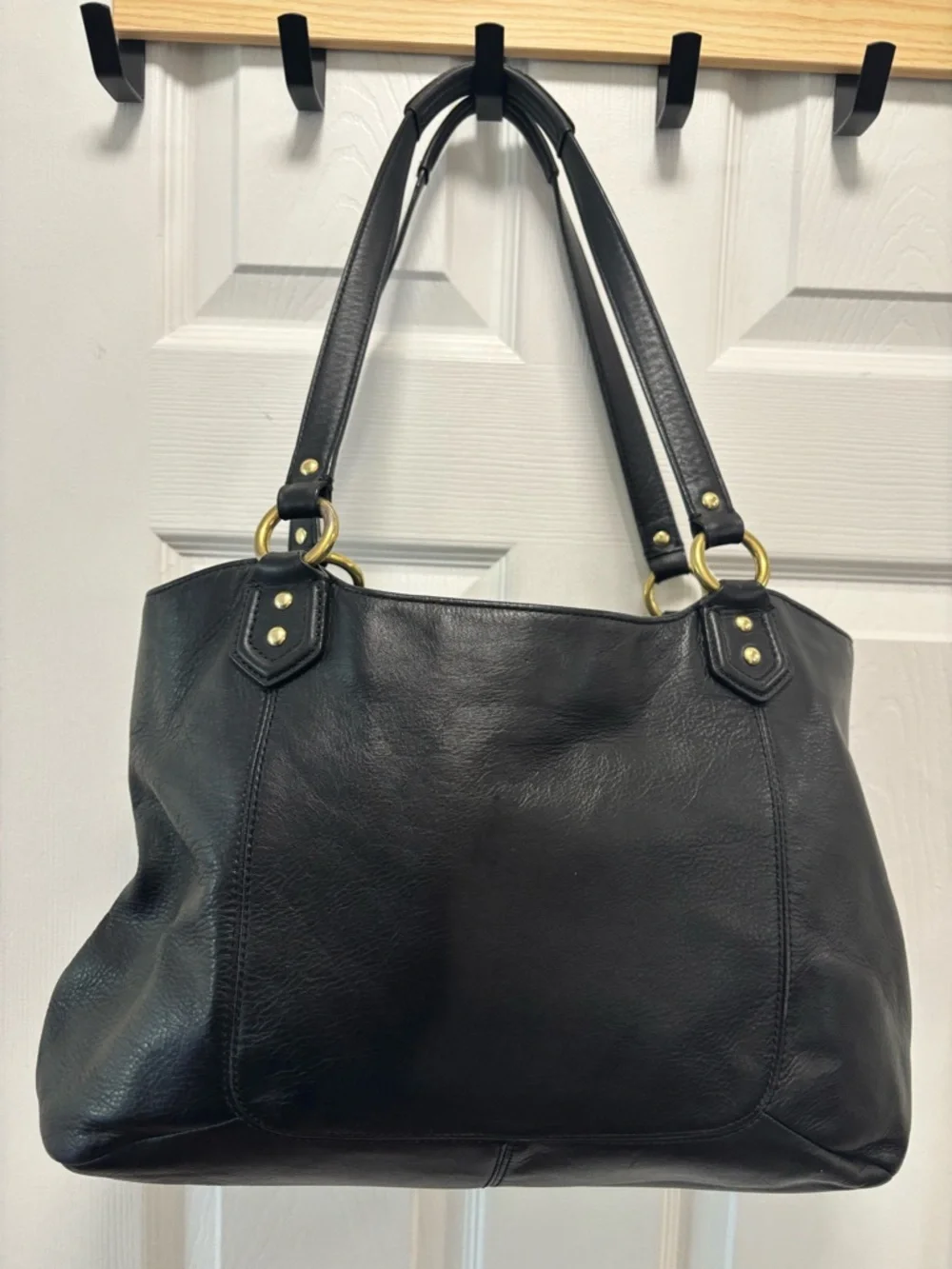 Coach K1381-F24961 Campbell Belle Carryall Black Pebbled Leather Satchel is BNOT - Picture 7 of 16